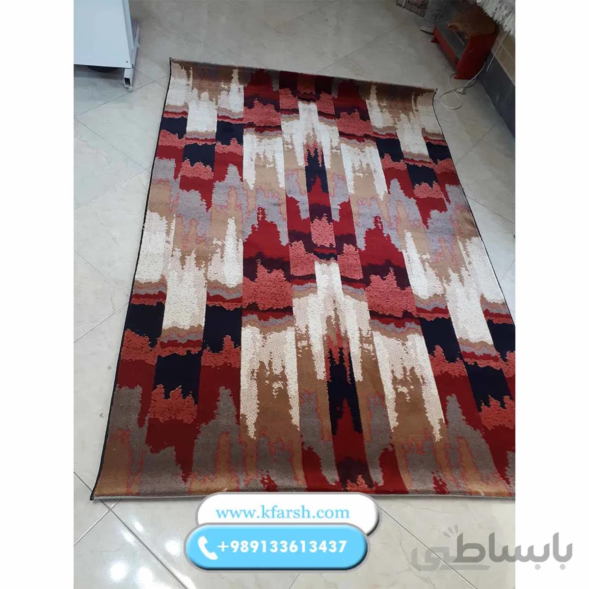 فرش فانتزی اتاق خواب کرم قرمز