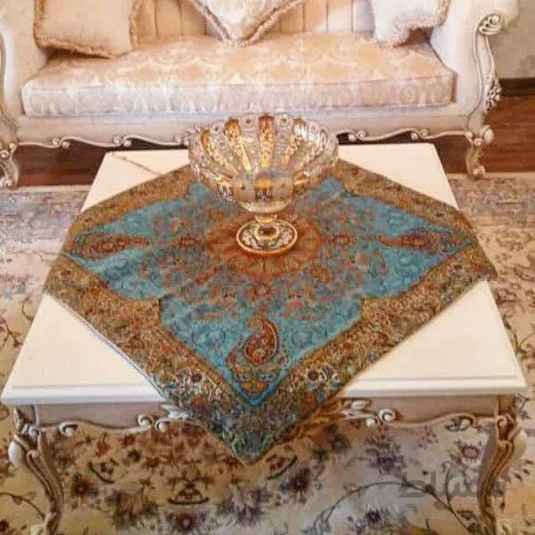رومیزی 1×۱ ترمه سنتی طرح افشار 12 رنگ