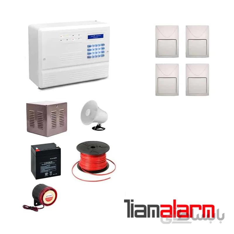 پکیج دزدگیر اماکن با سیم مدل فایروال سیم کارتی و تلفنی F10F4