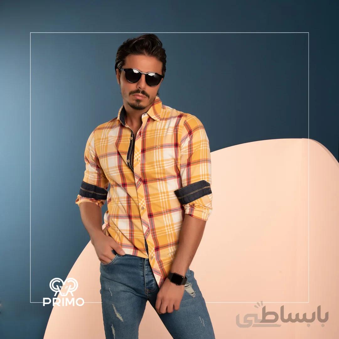 پیراهن پنبه مردانه مدل آستین بلند چهارخانه 236108