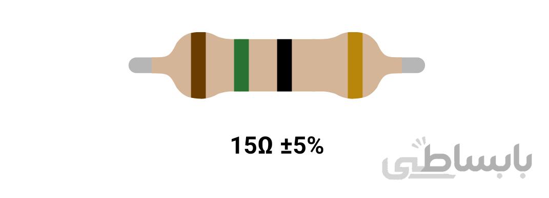 RESISTOR 2W 15R %5 – مقاومت ۲ وات ۱۵ اهم ۵% کربنی