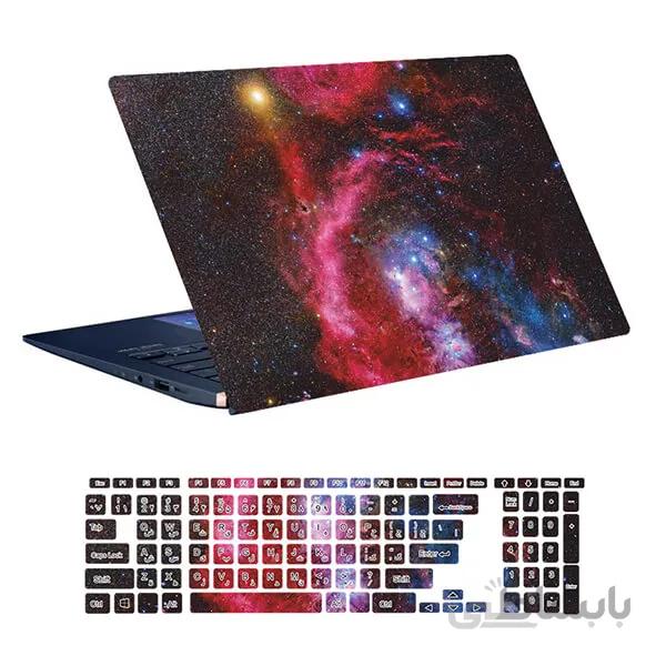 اسکین لپ تاپ طرح Space کد ۹۱ به همراه استیکر کیبورد