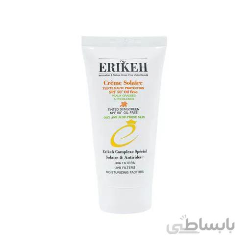 ضدآفتاب فاقد چربی ضد آکنه رنگی spf ۵۰ اریکه