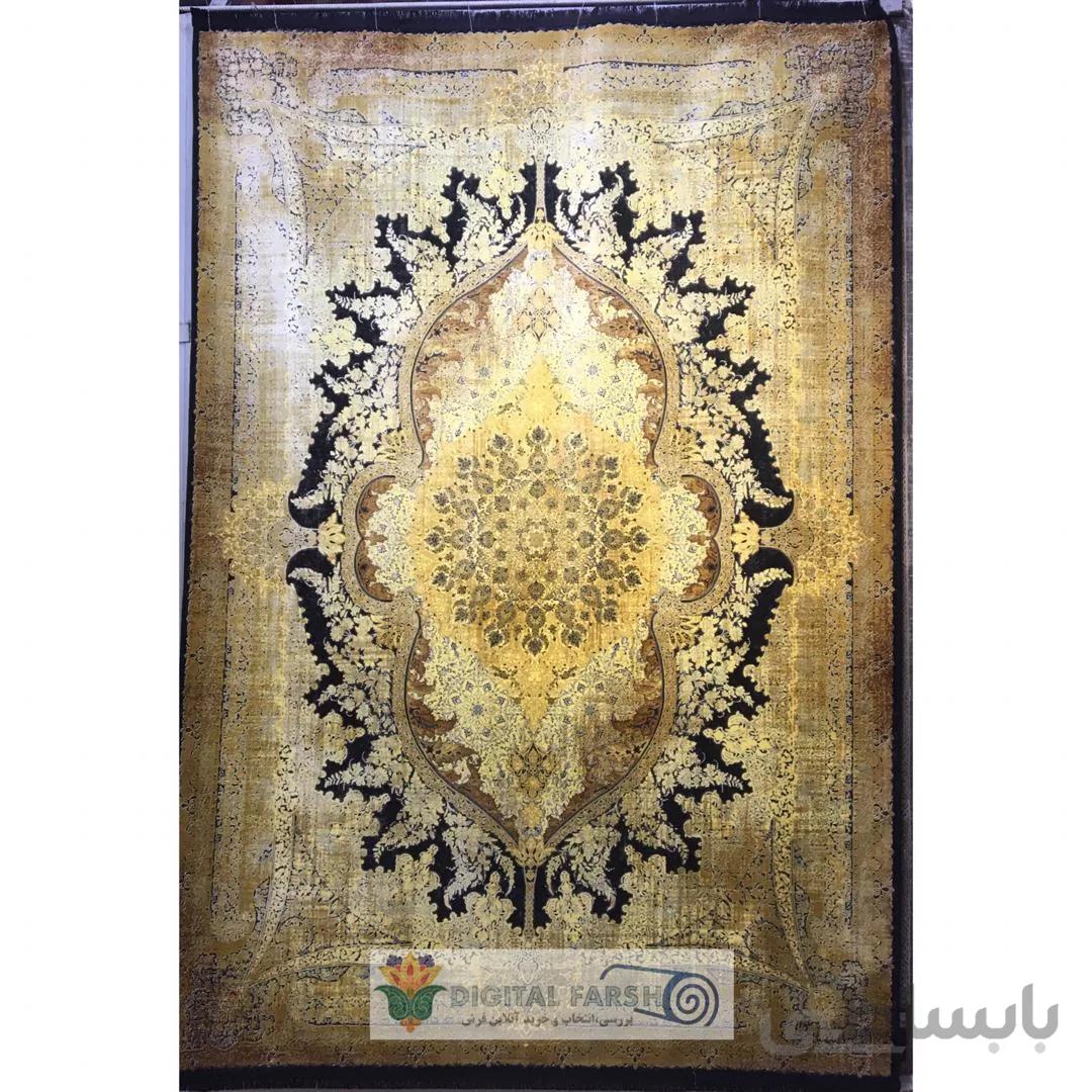 فرش جردن کلکسیون بامبو مشکی طلایی طرح کد ۴۴۱۱