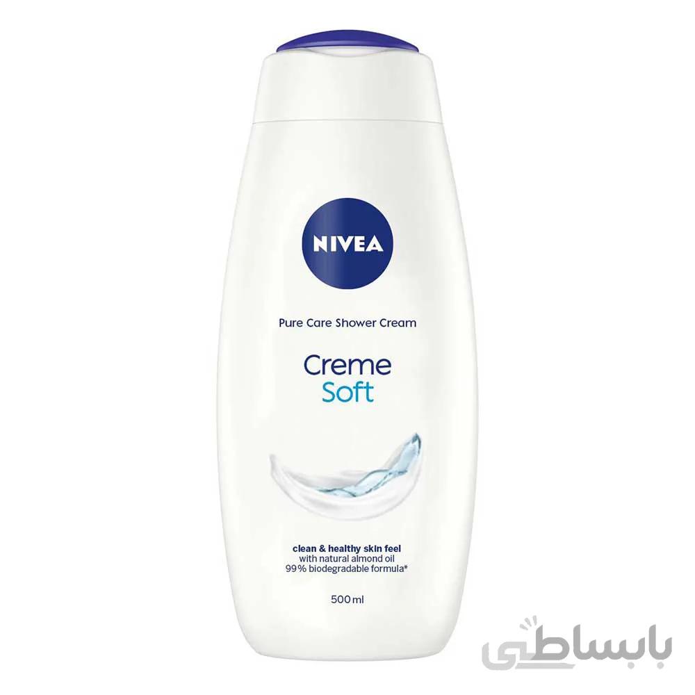 شامپو بدن کرمی NIVEA مدل SOFT حاوی روغن بادام درحجم 250 میلی لیتر ا nivea body shampoo model cream soft 250ml