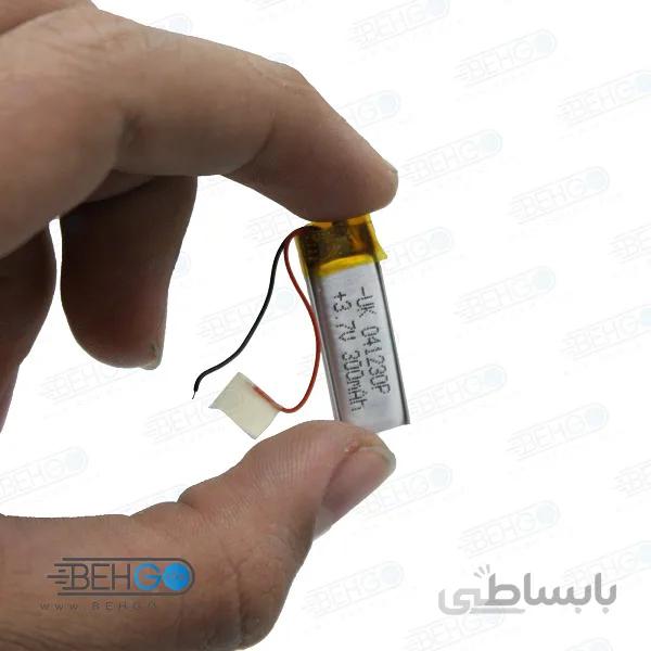 باتری هدفون بلوتوث لیتیومی تک سل 3.7V 300mAh دارای برد محافظ باطری کیفیت بالا 041230p 3.7v 300mah high quality battery