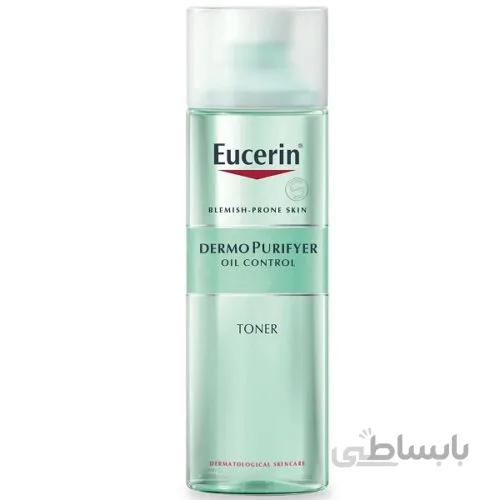 تونر پوست چرب و جوش دار اوسرین Eucerin مدل پیوریفایر Purifyer - کنترل چربی و پاکسازی - 200 میل ا Eucerin Dermo Purifyer Oil Control Toner 200ml