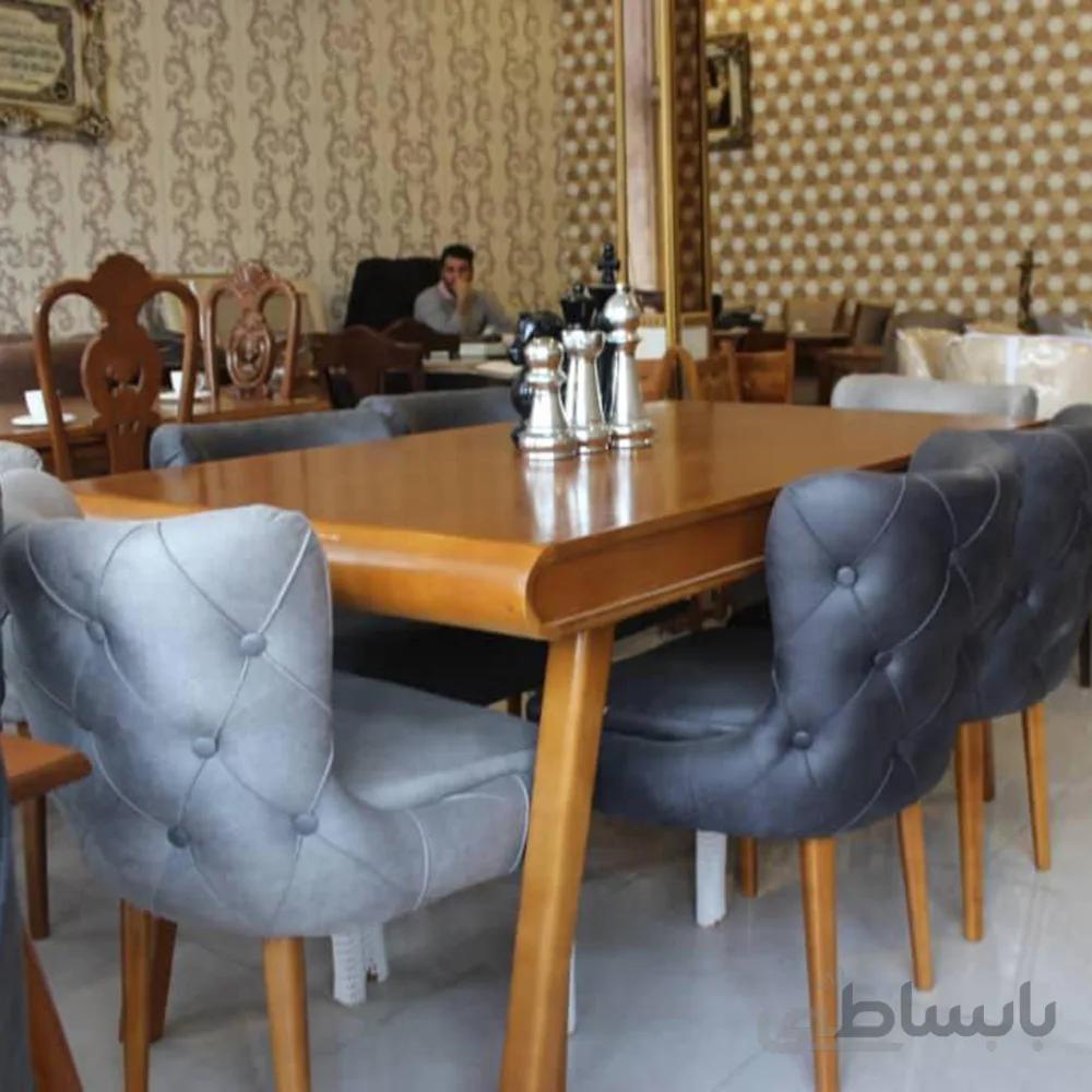 میز غذا خوری چهار نفره مدل اورانوس همراه با صندلی مدل آلما افرند