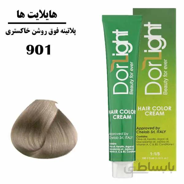 رنگ موی پلاتینه فوق خاکستری روشن (901) دورلایت سری هایلایت 100میل