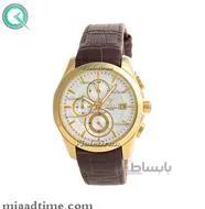 ساعت ویولت Violet زنانه اسپرت گرد چرمی طلایی صفحه سفید کد 0385/2L