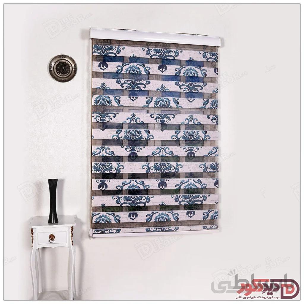 پرده زبرا گل دار چاپی دو رو کد H-118