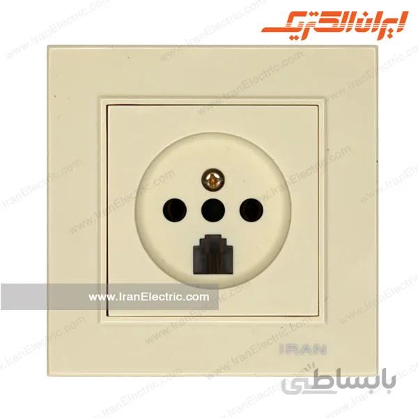 پریز تلفن دوکاره برلیان کرم