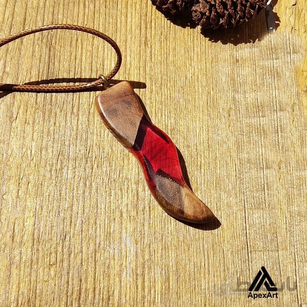 گردنبند چوبی طرح اردلان