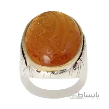 انگشتر نقره مردانه مدل سنگ کوارتز رکاب دست ساز کد AM_1897