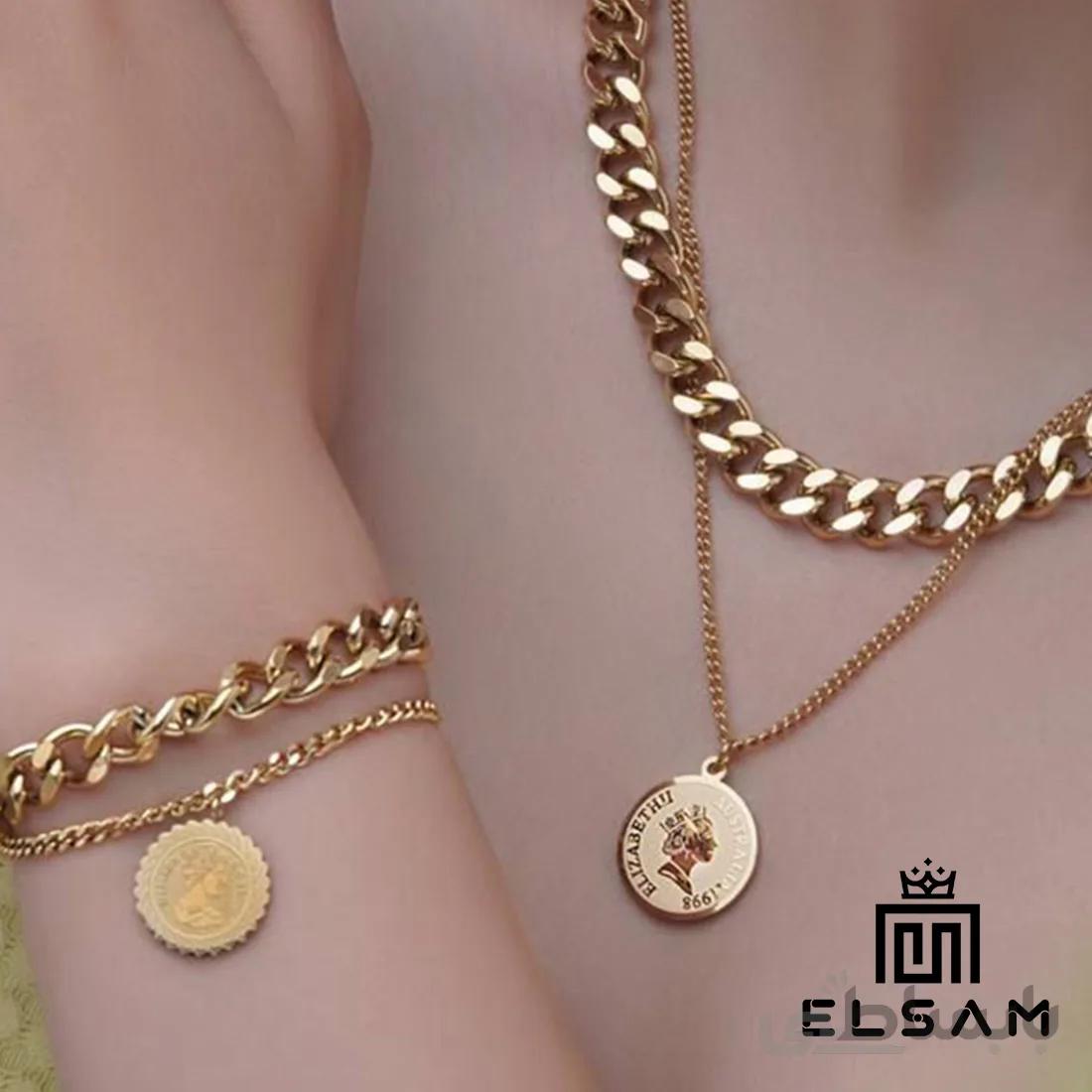 گردنبند دولاینه کارتیر ،سکه الیزابت ES-7000