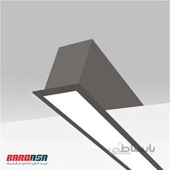 چراغ خطی توکار برش 6 بدنه مشکی اکووات