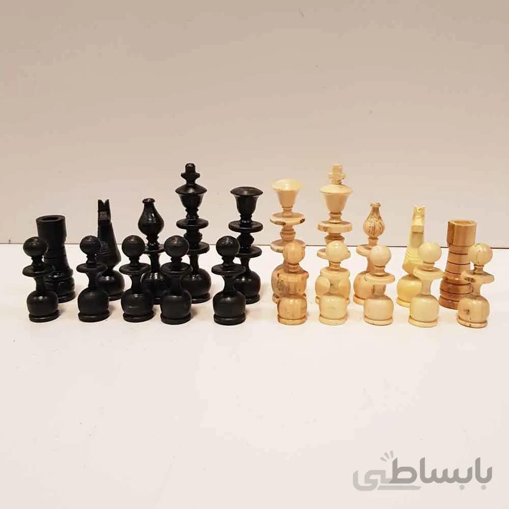مهره شطرنج چوبی دستساز اعلا متوسط رنگ مشکی