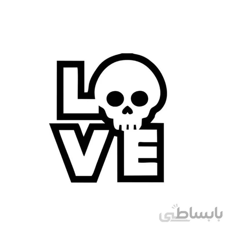 برچسب بدنه خودرو طرح اسکلت و لاو