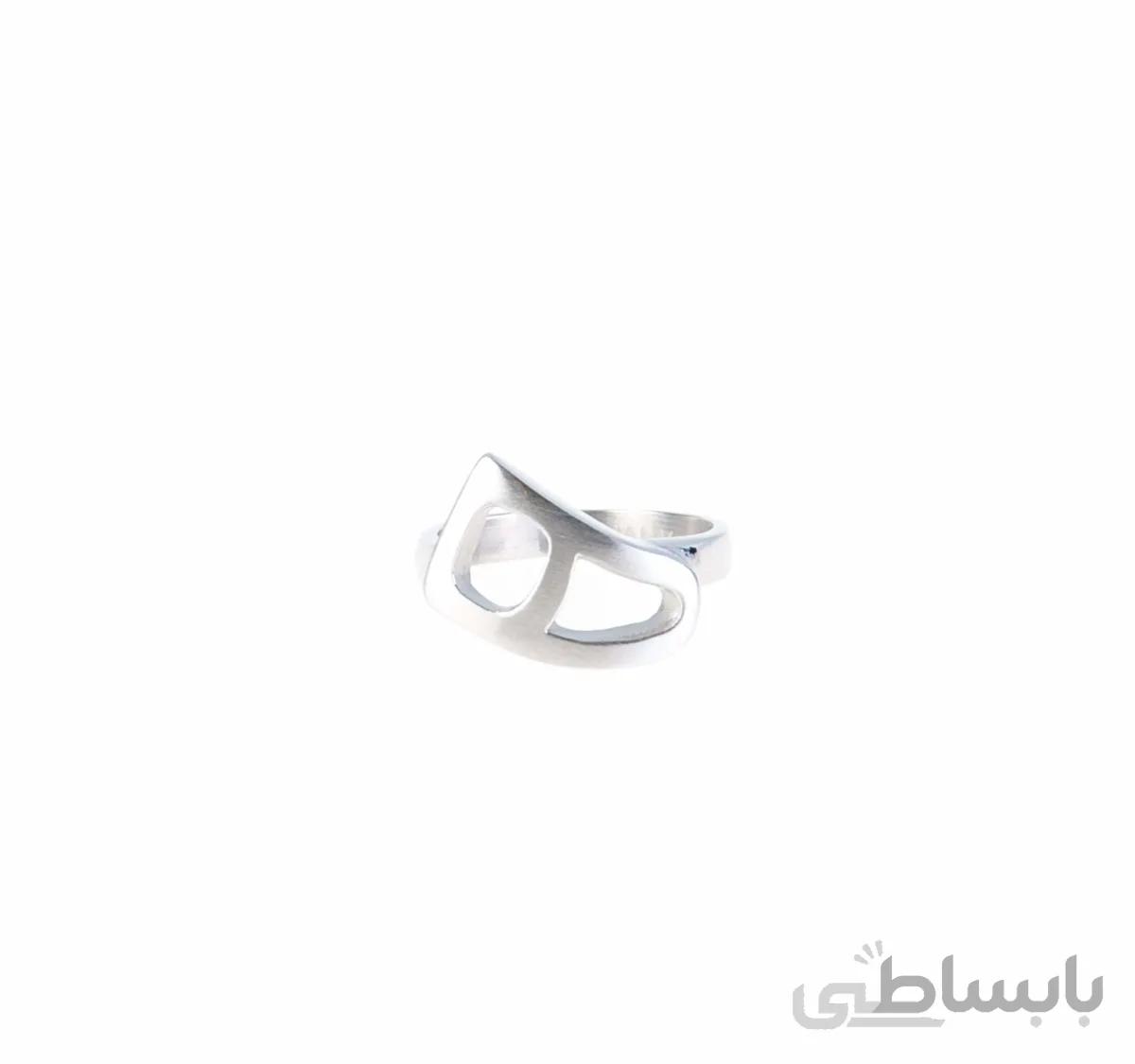 انگشتر مردانه استیل نقره ای با طرح ه کد RI1005