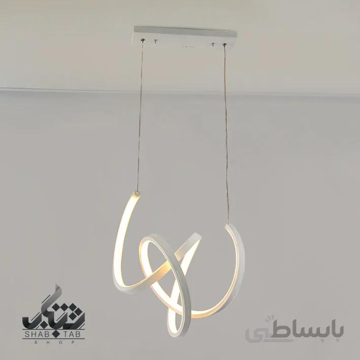 لوستر آویز LED حلقه ای 80 وات سفید کد A6314
