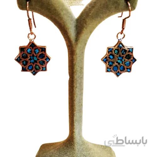 گوشواره مسی فیروزه کوب کد ZI-87