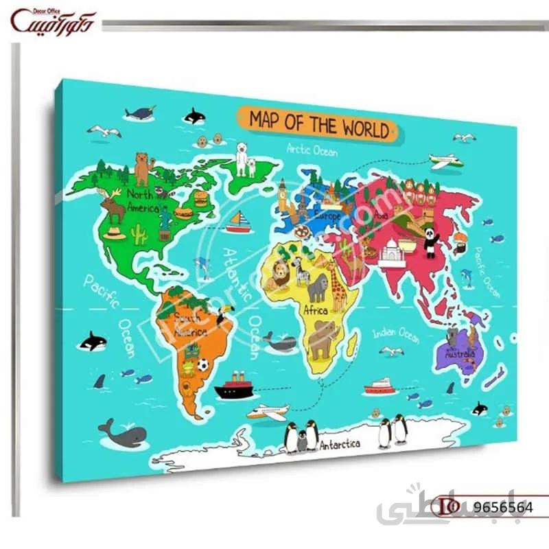 تابلو دیواری نقشه کودکانه 6564 ا Children's map wall painting 6564