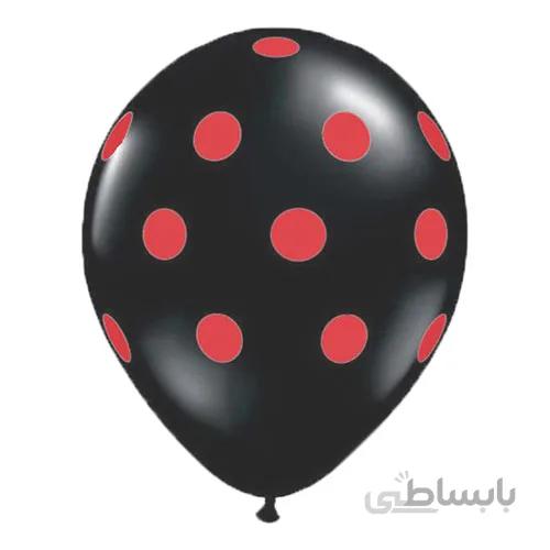 بادکنک لاتکس مشکی خال قرمز