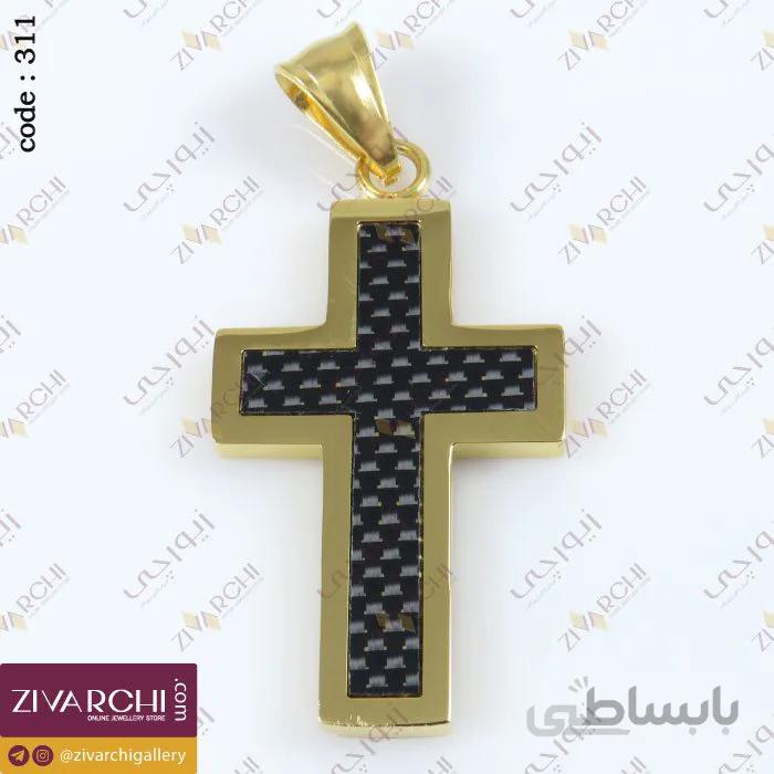 آویز گردنبند استیل (طرح صلیب) 311