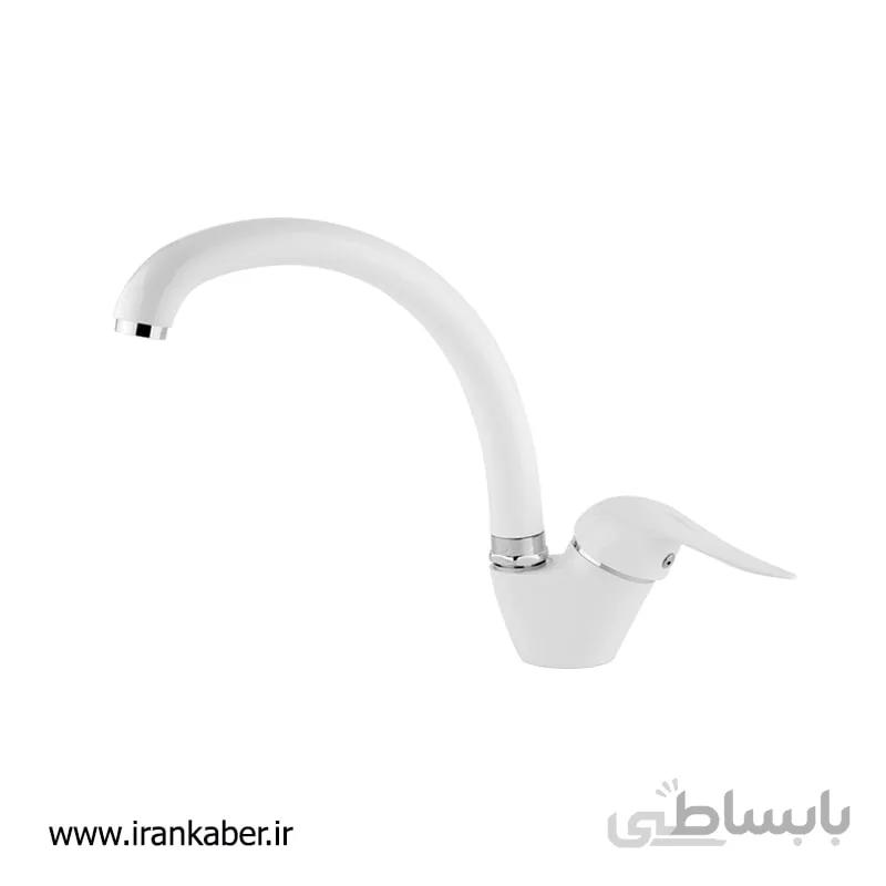 شیر ظرفشویی سفید کروم مدل هیراد برند تیرگان