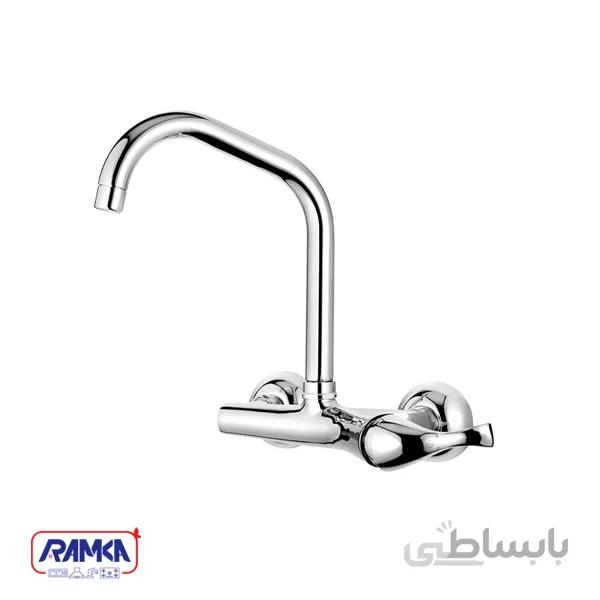 شیر ظرفشویی دیواری دسته از بغل کروم کاویان