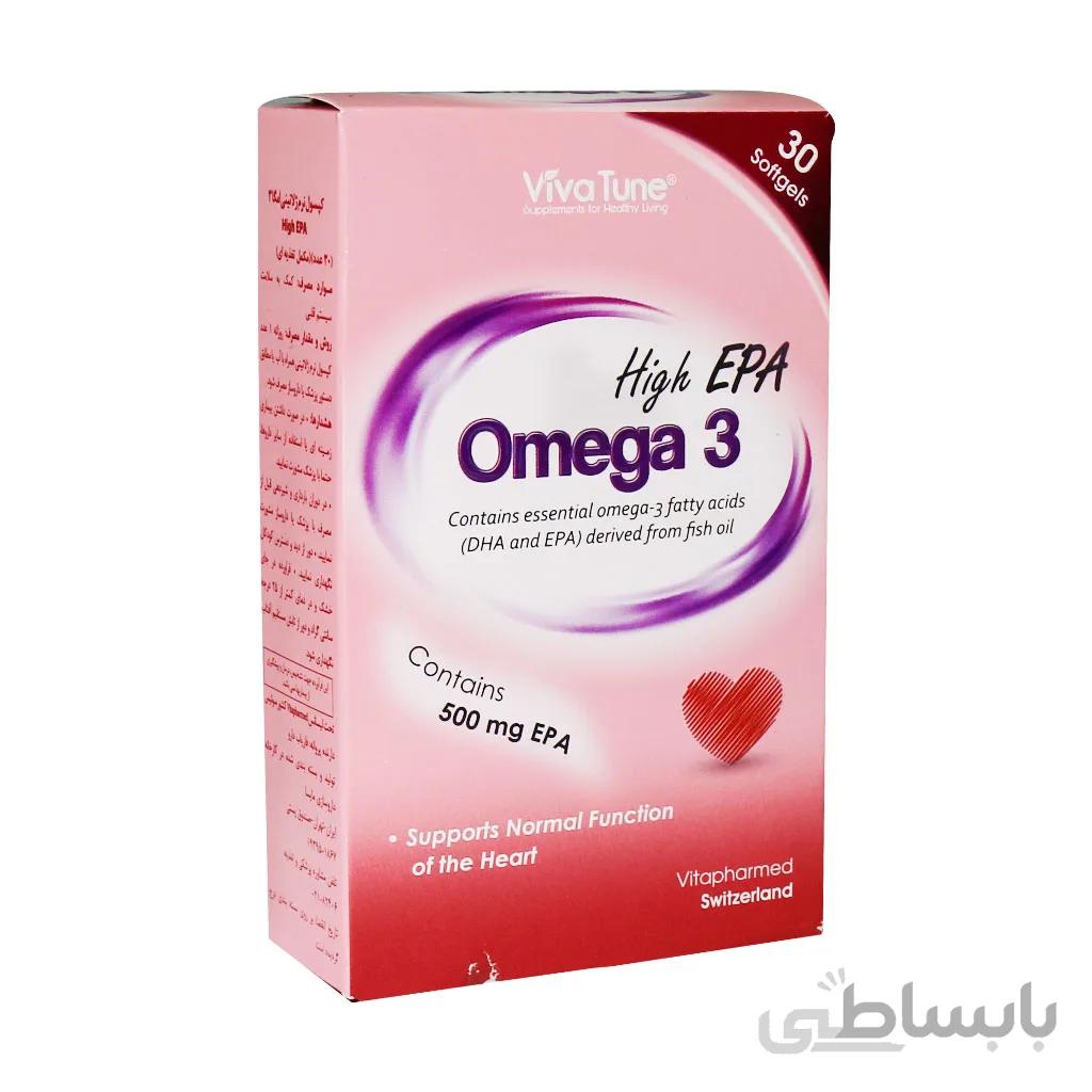 کپسول نرم ژلاتینی امگا 3 High EPA ویواتیون 30 عدد