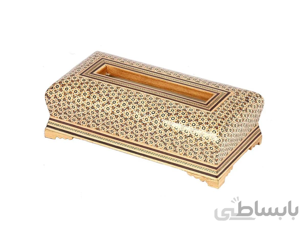 جعبه دستمال کاغذی خاتم کاری مدل اداری