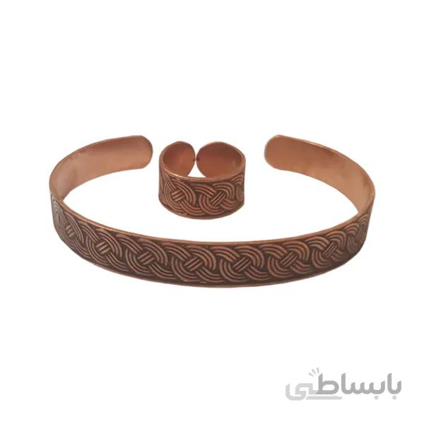 ست دستبند انگشتر مسی مدل گره کد JW51.2