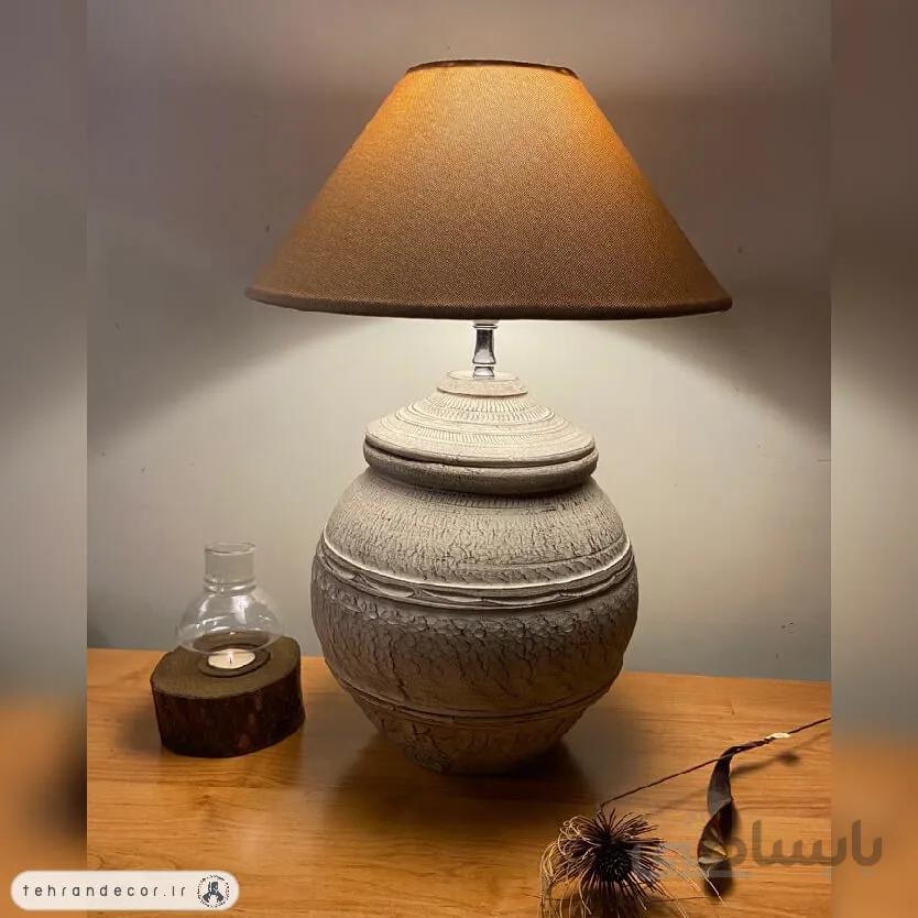 آباژور رومیزی سفالی نیه نور