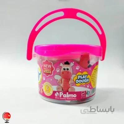 خمیر بازی 6 رنگ سطلی پالمو palmo صورتی