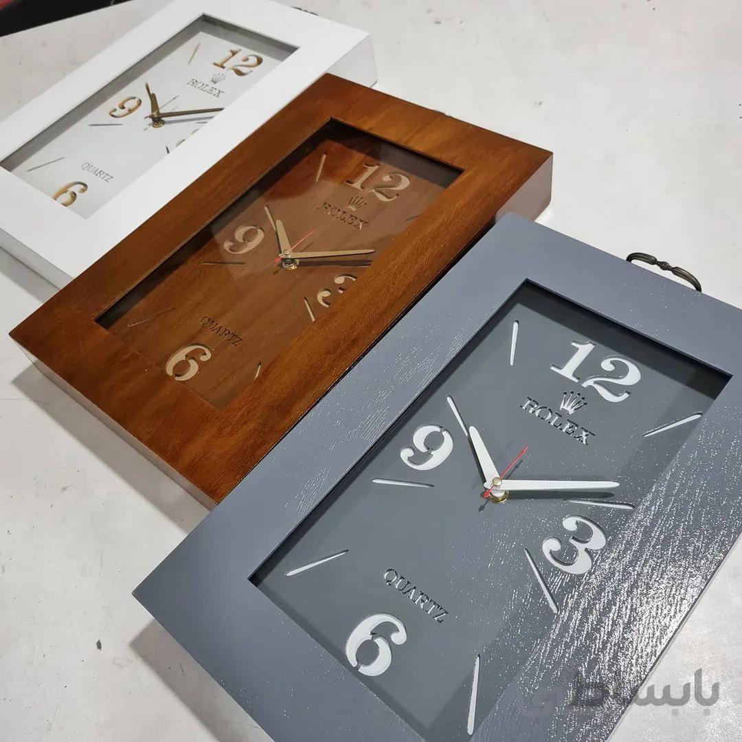 ساعت دو کاره دیواری و رو میزی تمام چوبی مشکی