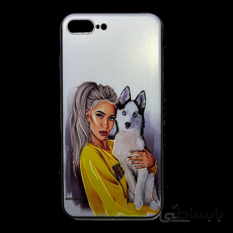 قاب طرح دار ایفون 8 پلاس طرح دختر و سگ/APPLE 8 PLUS
