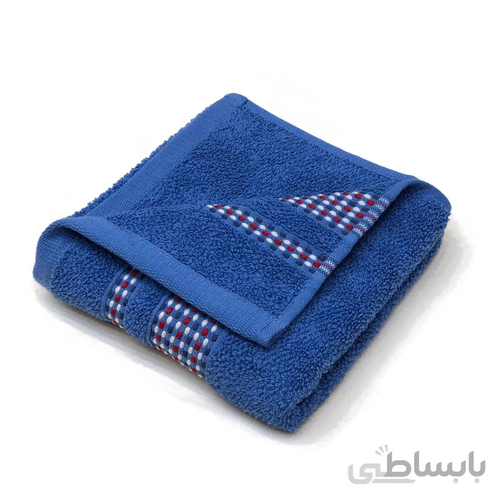 حوله دستی طرح حاشیه ژاکارد آبی