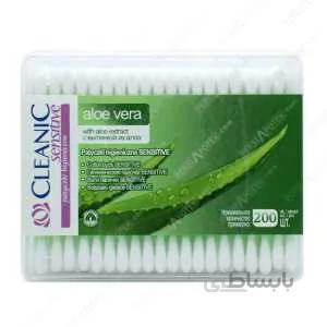 گوش پاک کن کلینیک مدل آلورا 200 عددی cleanic sensitive aloe vera