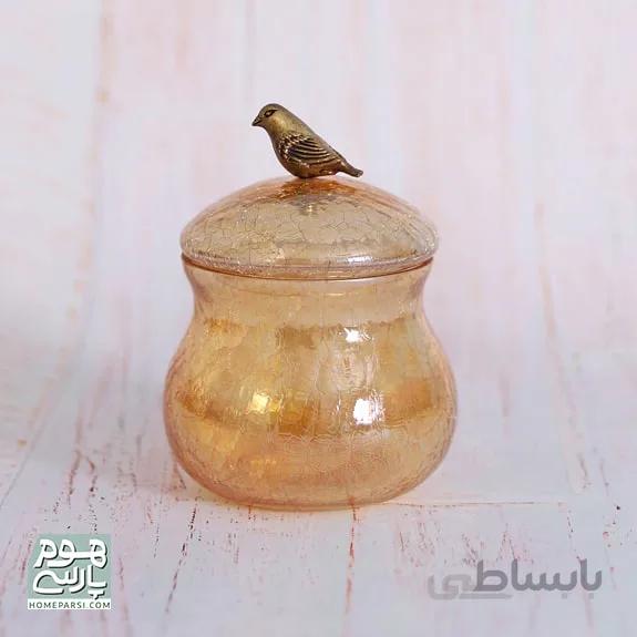 قندان دربدار شیشه طرح ترک گلدکیش کد gk806034
