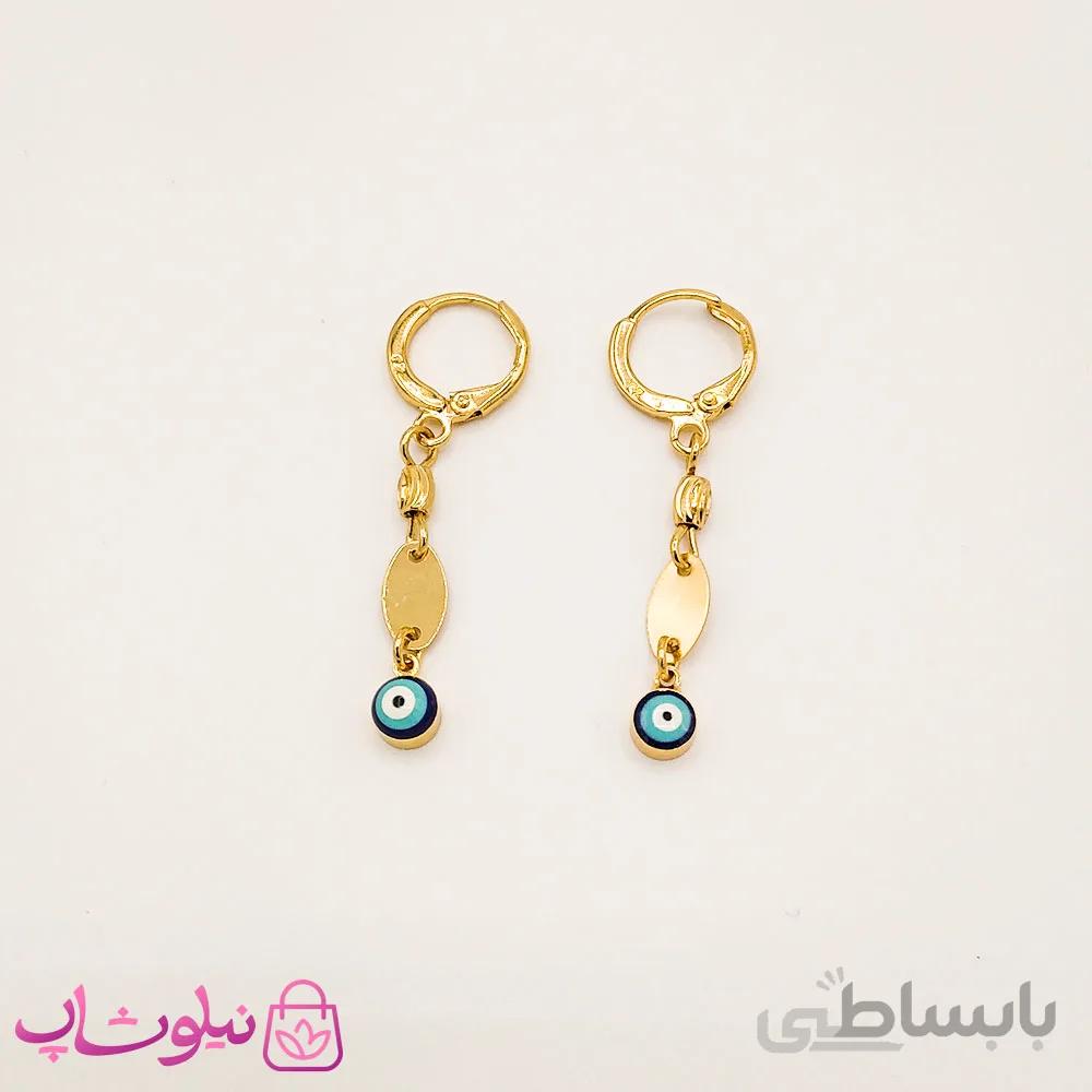 گوشواره زنانه آویز zj طرح چشم نظر کد 2336-1