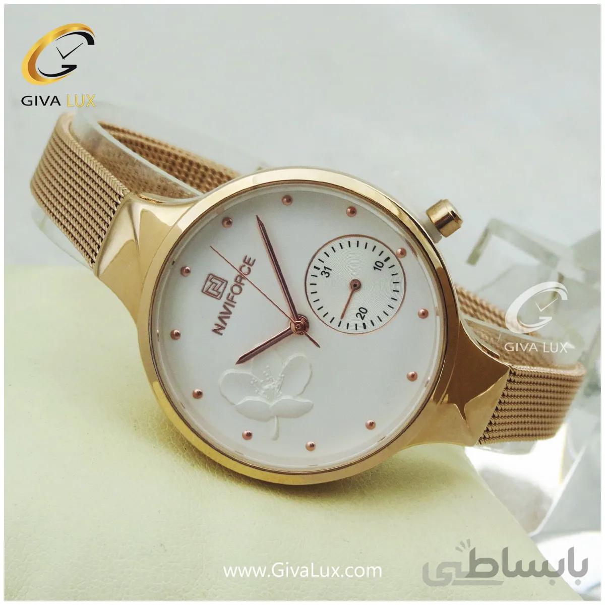 ساعت مچی زنانه نیوی فورس مدل NF5001L بند حصیری