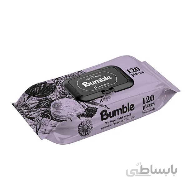 دستمال مرطوب Bumble بامبل مدل hanimeli تعداد 120 عددی