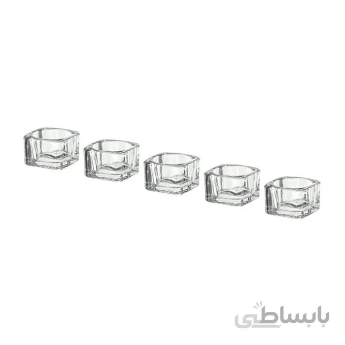 جا شمع وارمر شیشه ای ایکیا مدل GLASIG بسته 5 عددی