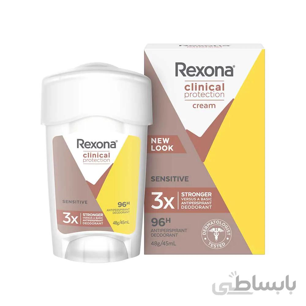 مام رول کرمی رکسونا مدل sensitive در حجم 45 میلی لیتر ا Rexona deodorant cream roll sensitive model 45ml