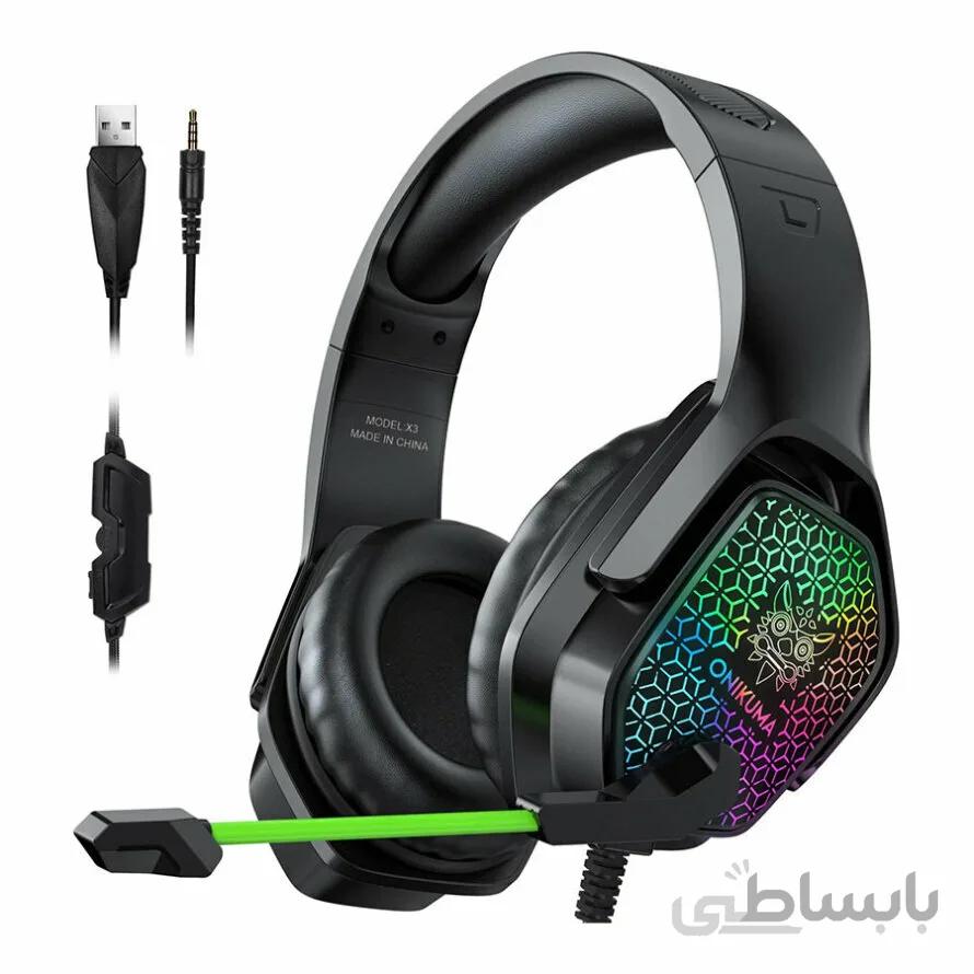 هدست گیمینگ اونیکوما X3 ا ONIKUMA X3 RGB Wired Gaming Headset