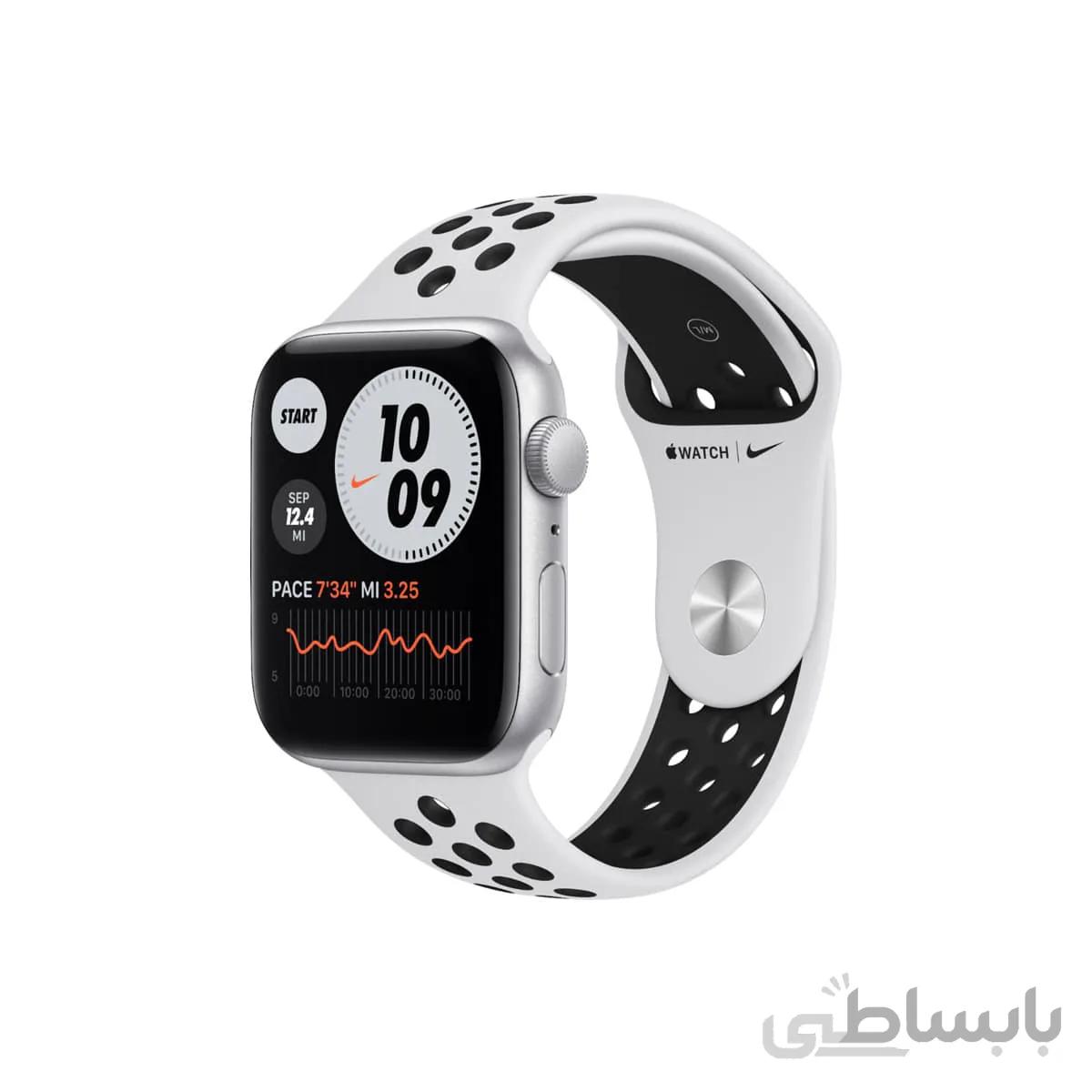 ساعت مچی هوشمند اپل واچ سری SE اندازه 44 میلیمتر آلومینیومی خاکستری با بند نایک مشکی ا Apple Watch SE 44mm Space Gray Aluminum Case With Anthracite BLACK Nike Sport Bband