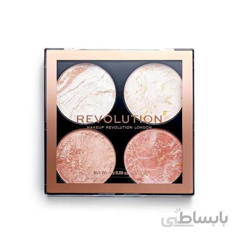 پالت چهار رنگ هایلایتر و برانزر رولوشن مدل Cheek Kit Take a Breather