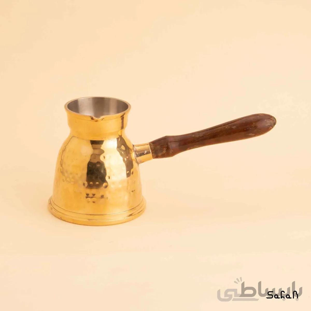 قهوه جوش برنجی طلایی بدون در مدل رز سایز 2