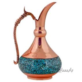 پارچ فیروزه کوب اثر آقاجانی ارتفاع 15 سانتی متر کد PF-04
